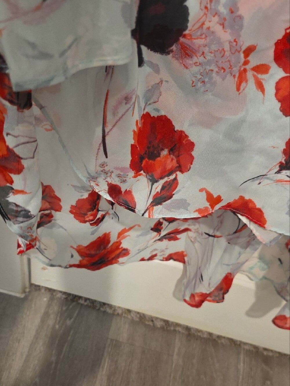 NWT Lane Bryant Floral High Low Midi Dress Size 18 Tie Waist - Picture 8 of 9